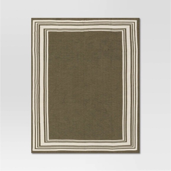 Studio McGee Framed Jacquard Knit Throw Blanket Sage Green/Cream - Picture 3 of 7